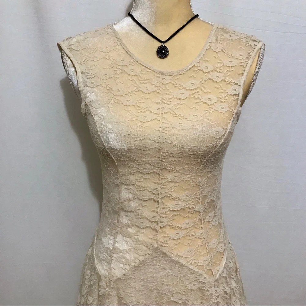 Free People NWT French Court Sheer Lace Tiered Dress Women S - Picture 13 of 16
